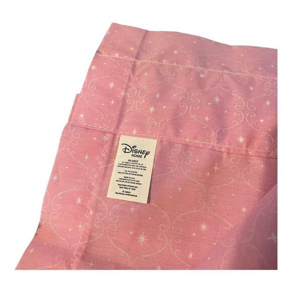 Set Of 3 Pink Sparkle Princess Print Disney Little Girls Room Valances 17”x84” - Picture 5 of 7